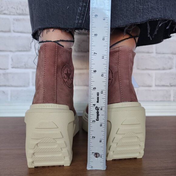 Converse Chuck 70 Wedge Square Platform Hi Leather 8.5 Women Shoes Brown A08247C - Picture 6 of 10